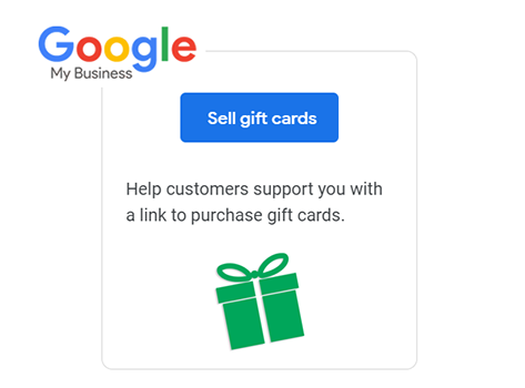sell gift cards on google my business